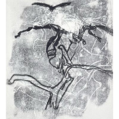 Verriest, Stéphanie, La femme Masquée et l_oiseau, 28 cm x 21 cm, Monotype