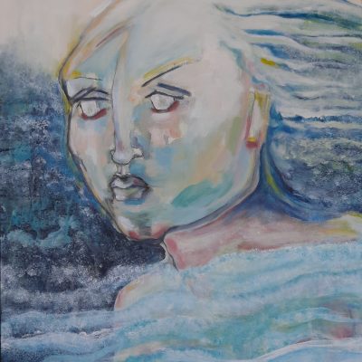 Yolande Valiquette, L'esprit de la mer, acrylique sur toile, 26 X 18 po